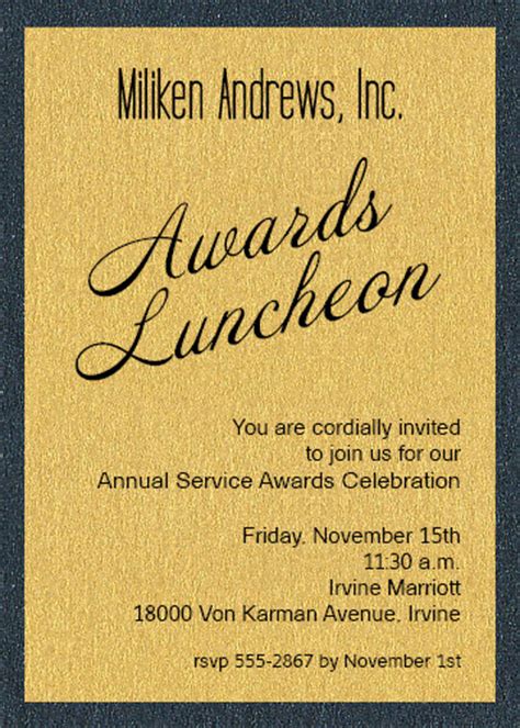 shimmery gold  onyx layered business awards invitations