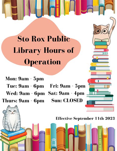 Extended Saturday Hours Sto Rox Public Library Focus On Renewal