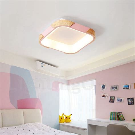 Many of the best bedroom ceiling lights keep things simple. Dimmable Multi Colours Square Wood Ceiling Light with ...