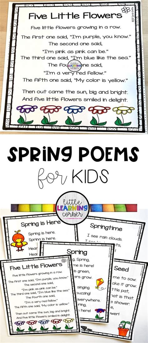 5 Spring Poems For Kids Little Learning Corner