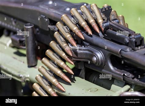 Close Up Of A German Mg42 Machine Gun And Ammunition Stock Photo Alamy