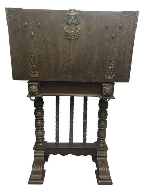 Antique Spindle Leg Ornate Metal Secretary Desk | Secretary desks, Antiques, Ornate