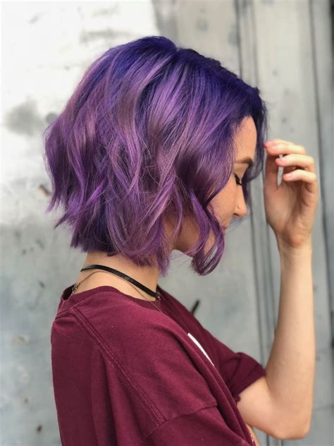 40 Current Hairstyles Purple Ombre Hair Short Dyed Hair Short