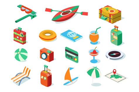 Travel icons isometric design ~ Icons on Creative Market