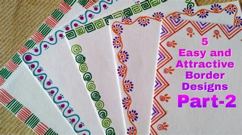 5 Easy And Attractive Border Designs For Greeting Cards Part 2 Diy