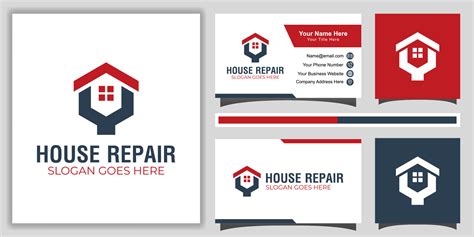 Modern Simple Fix Home Repair Service Logo Template With Business Card
