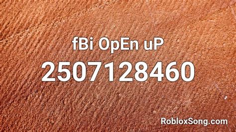 Fbi Open Up Roblox Id Roblox Music Codes