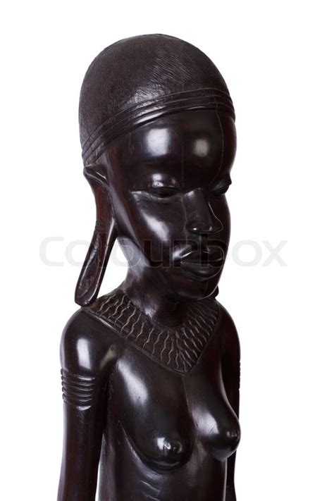 African Woman Carved From Ebony Wood Stock Image Colourbox