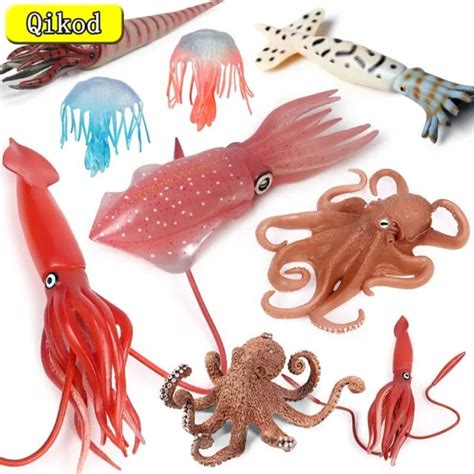 Marine Animal Model Figurines Toys Simulation Squid Octopus Jellyfish