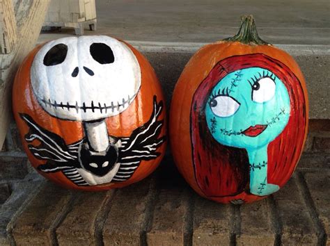 Jack And Sally Pumpkin Painting The Nightmare Before Christmas Costumes