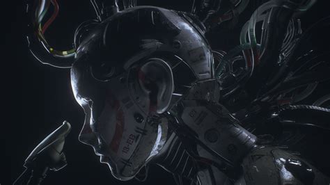 Wallpaper Cyborg 3d Science Fiction Robot Machine Digital Art