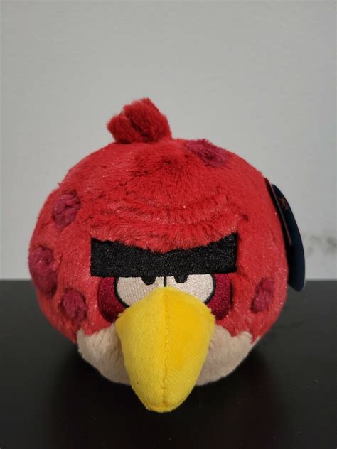 Angry Birds 2010 Plush Terence Red Plush Toy 5” Big Brother No Sound