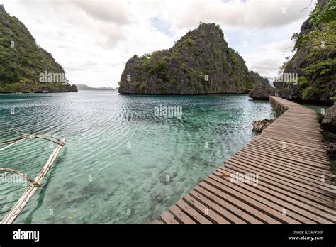 Best Tour Spot Kayangan Lake In Coron Palawan Philippines Stock