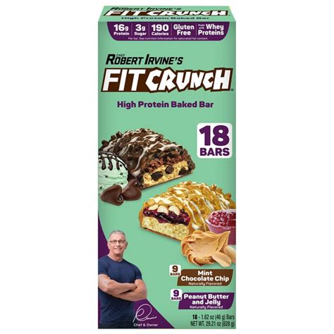Chef Robert Irvines Fitcrunch Protein Bars Variety Pack Mint