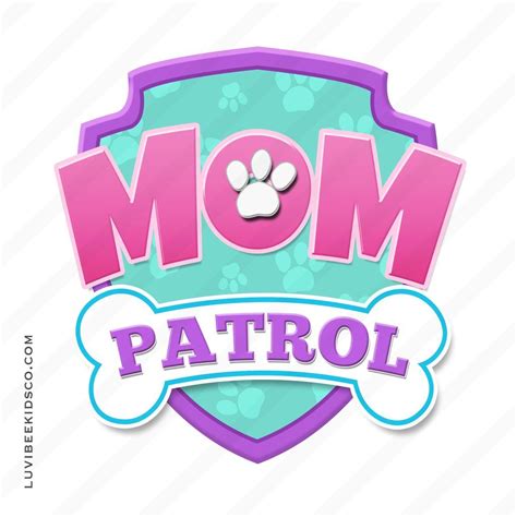 Paw Patrol Iron On Transfer - Patrol Pink | Mom Patrol | Paw patrol birthday shirt, Paw patrol 