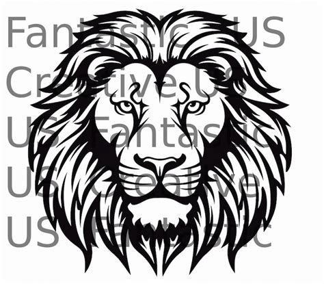 Instant Download Lion Head Outline Including Jpeg Svg And Png Files