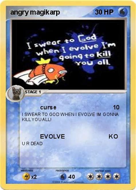 Pokémon Angry Magikarp Curse My Pokemon Card