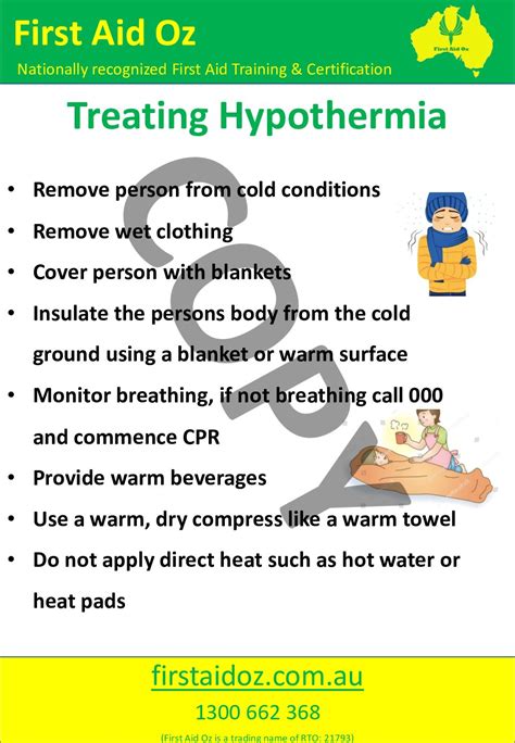 Hypothermia Poster First Aid Oz