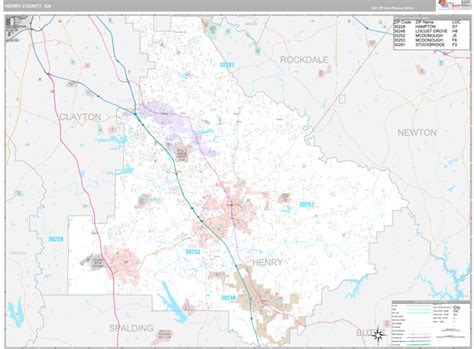 Henry County Ga Wall Map Premium Style By Marketmaps