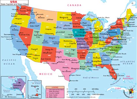 Us Major Cities Map Us Map With Cities Capital Of Usa United States Map