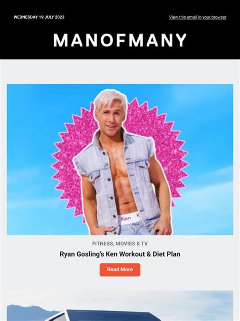 Man Of Many Ryan Gosling’s Ken Workout And Diet Plan And More Milled