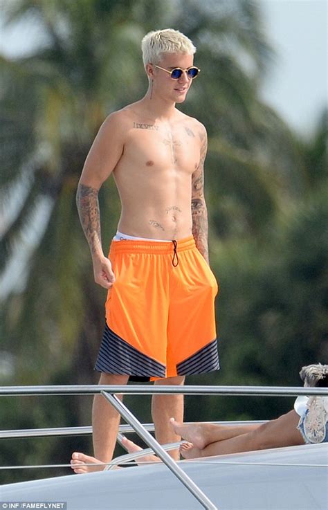 Justin Bieber Topless In Just Calvin Klein Underwear To Go Wakeboarding In Miami Daily Mail Online