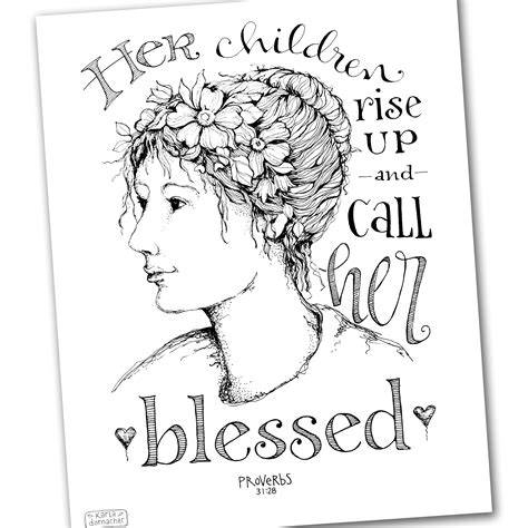 Catherine of siena coloring page. Call Her Blessed Proverbs 31 Coloring Page