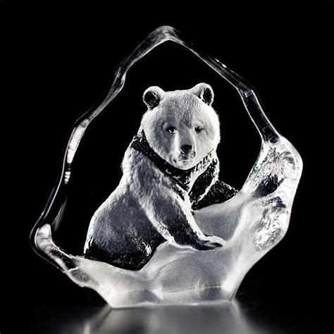 Grizzly Bear Mini Crystal Sculpture 88131 Mats Jonasson Maleras
