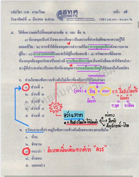 ออ Ft แก้บนเฉลยโอเน็ต 10 ปี On Twitter [แก้บนมีตซองอู] เฉลยโอเน็ต ชั้นม 6 วิชาภาษาไทย ปี