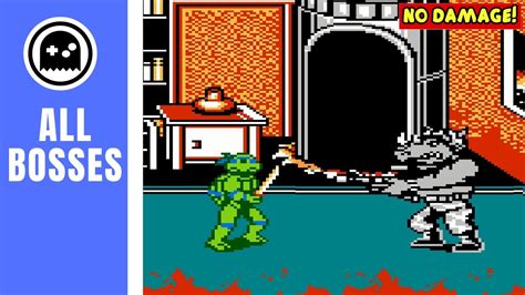 Teenage Mutant Ninja Turtle Ii The Arcade Game Nes All Bosses No