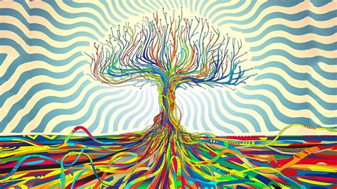 Abstract Matei Apostolescu Trees Psychedelic Wires