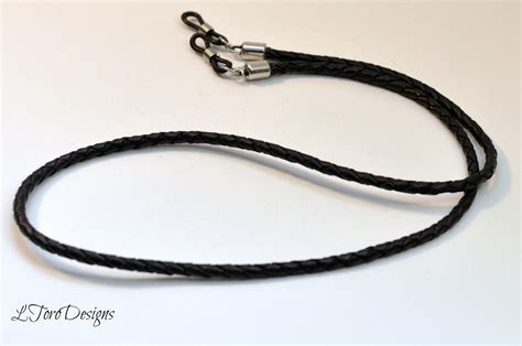 men s eyeglass cord leather glasses cord black leather