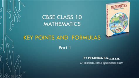 Mathematics Key Points And Formulas Part 1 Ncert Cbse Class X