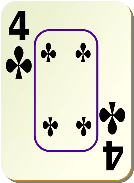 Bordered Four Of Clubs Clip Art At Vector Clip Art Online