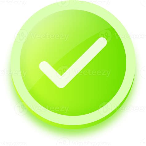 Check Mark Symbol In 3d Style Green Check Marks Button 17784784 Png