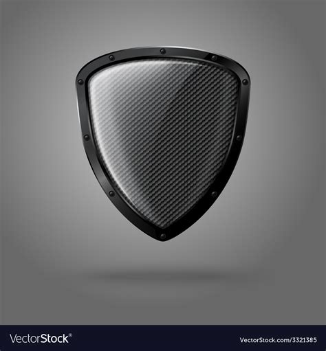 Blank Realistic Glossy Shield With Carbon Texture Vector Image