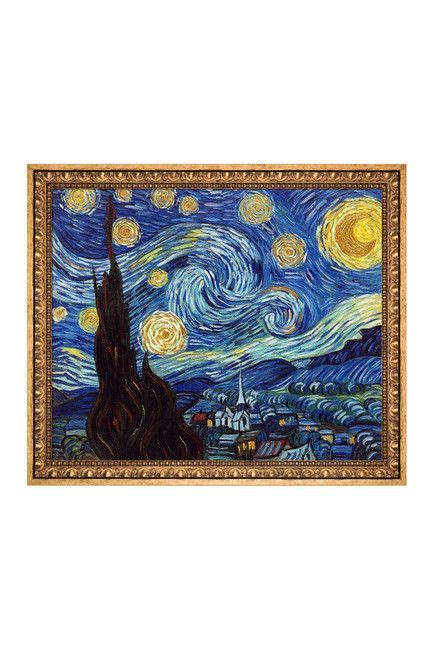 Image Of Starry Night Metallic Embellished By Vincent Van Gogh Framed