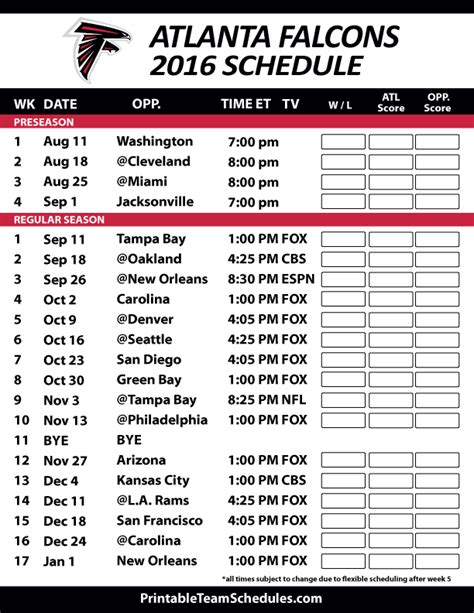 Atlanta Falcons Schedule 2016 17 Dallas Cowboys Dallas Cowboys