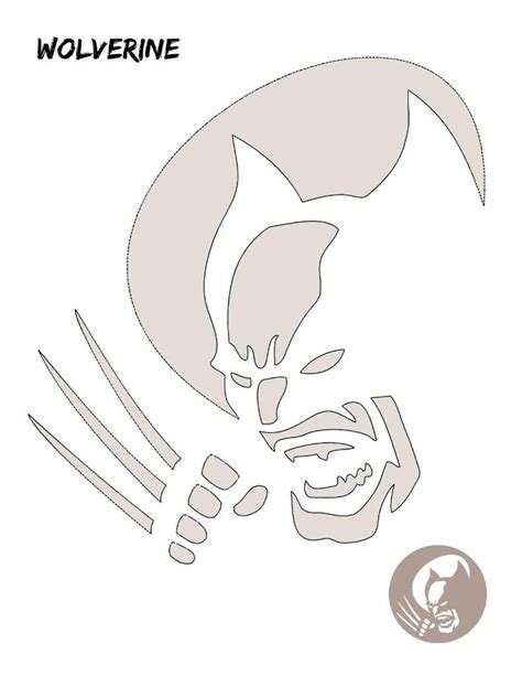 Marvel X Men Wolverine Comics Free Halloween Pumpkin Carving Stencil D