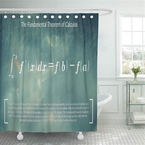 Suttom Mathematics The Fundamental Of Calculus Math Classroom Science Sign Shower Curtain 60x72