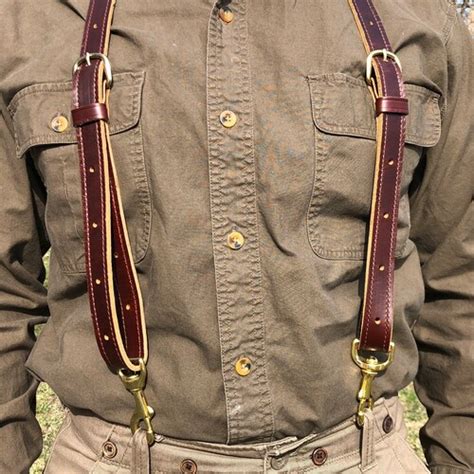 Mens Leather Work Suspenders Heavy Duty Suspenders Etsy