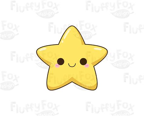 Kawaii Star Clipart Cute Stars Clip Art Galaxy Happy Funny Etsy