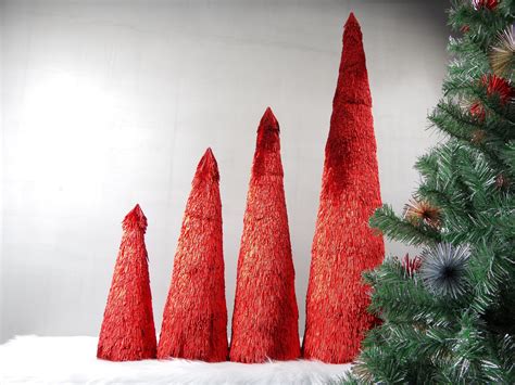 Christmas Mini Cone Tree Glitter Artificial Red Tree For Etsy
