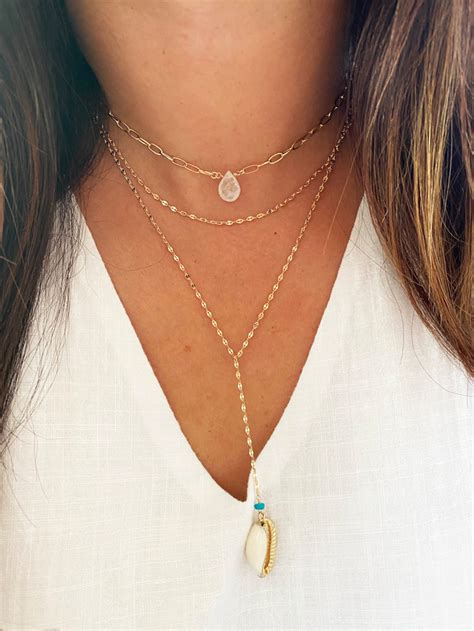 Gold Chin Layering Necklace Moonstone Choker Necklace Etsy