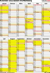 Berechne die anzahl der arbeitstage und feiertage zwischen zwei sie mögen arbeitstage.de und sind bereit, uns zu unterstützen? Kalender 2022 Baden-Württemberg: Ferien, Feiertage, Word ...