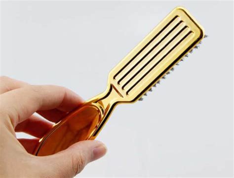 Gold Fade Brush Comb Scissors Cleaning Brush Barber Shop Skin Fade