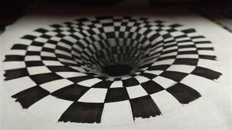How To Draw A 3d Hole Anamorphic Illusion Youtube