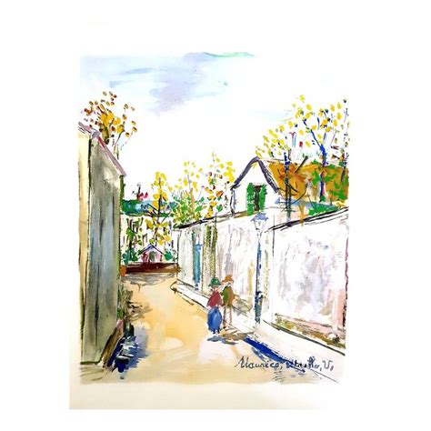 After Maurice Utrillo Inspired Village Of Montmartre Pochoir With