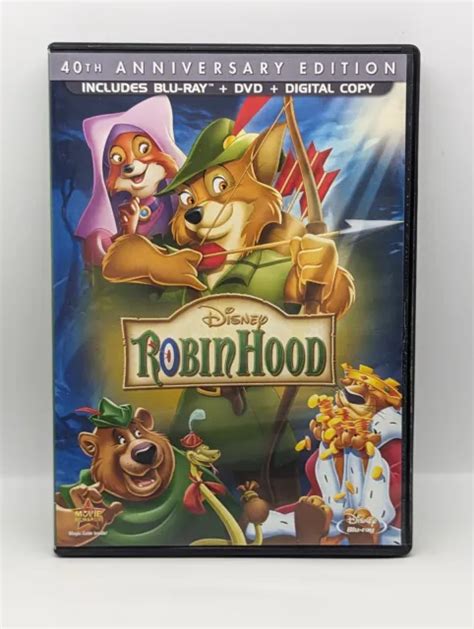 DISNEY S ROBIN HOOD Th Anniversary Edition Blu Ray DVD Like New PicClick