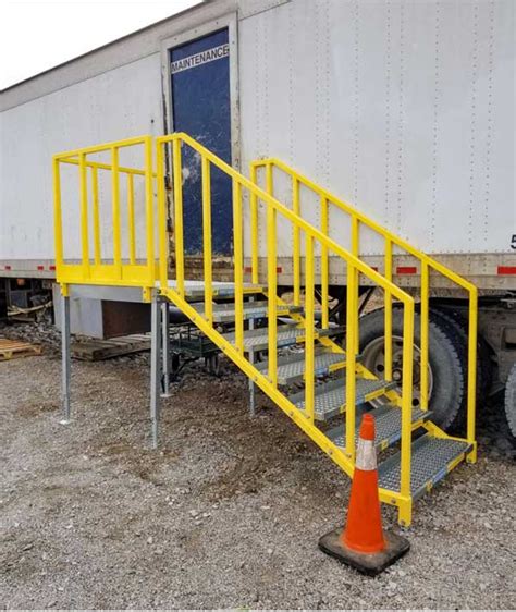 Portable Steel Stairs With Handrails Stairway Systems